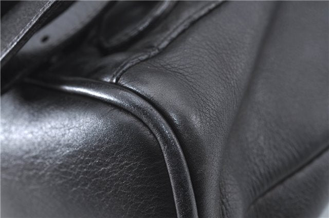 Authentic GUCCI Bamboo Backpack Leather Black J1768