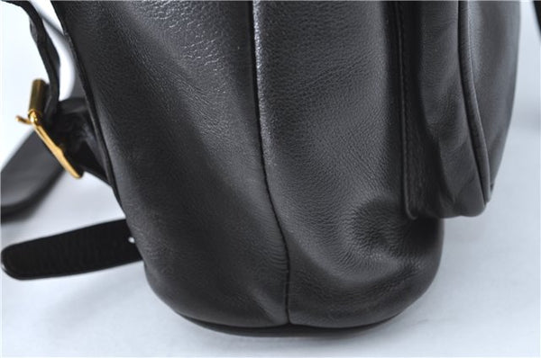 Authentic GUCCI Bamboo Backpack Leather Black J1768