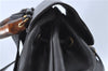 Authentic GUCCI Bamboo Backpack Leather Black J1768
