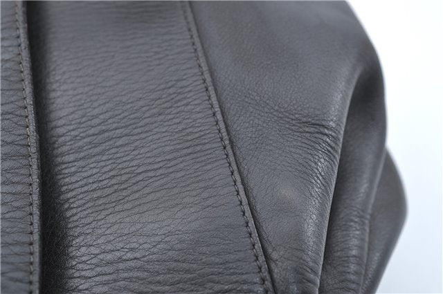 Authentic GUCCI Bamboo Backpack Leather Black J1768