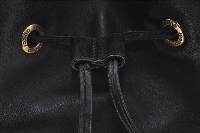 Authentic GUCCI Bamboo Backpack Leather Black J1768