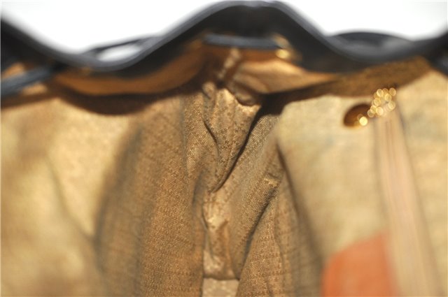 Authentic GUCCI Bamboo Backpack Leather Black J1768