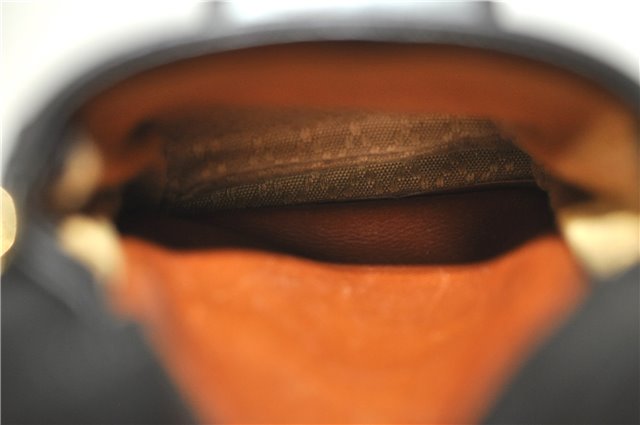 Authentic GUCCI Bamboo Backpack Leather Black J1768