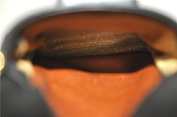 Authentic GUCCI Bamboo Backpack Leather Black J1768