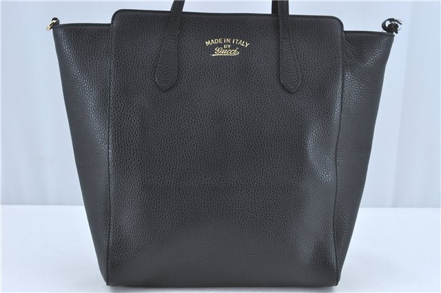 Authentic GUCCI 2Way Shoulder Tote Bag Leather 368824 Black J1769