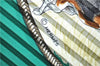 Authentic HERMES Pleats Scarf "LE LAISSER COURRE" Silk Green J1771