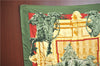 Auth HERMES Carre 90 Scarf "LA FONTAINE DE BARTHOLDI" Silk Khaki Green J1773