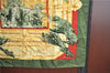 Auth HERMES Carre 90 Scarf "LA FONTAINE DE BARTHOLDI" Silk Khaki Green J1773