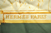 Auth HERMES Carre 90 Scarf "LA FONTAINE DE BARTHOLDI" Silk Khaki Green J1773