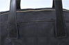 Authentic CHANEL New Travel Line Hand Bag Purse Nylon Leather Black J1776