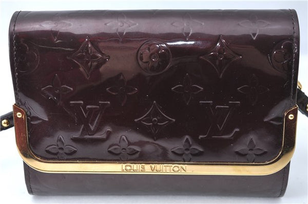 Auth Louis Vuitton Vernis Rossmore PM Shoulder Cross Bag M91546 Wine Red J1778
