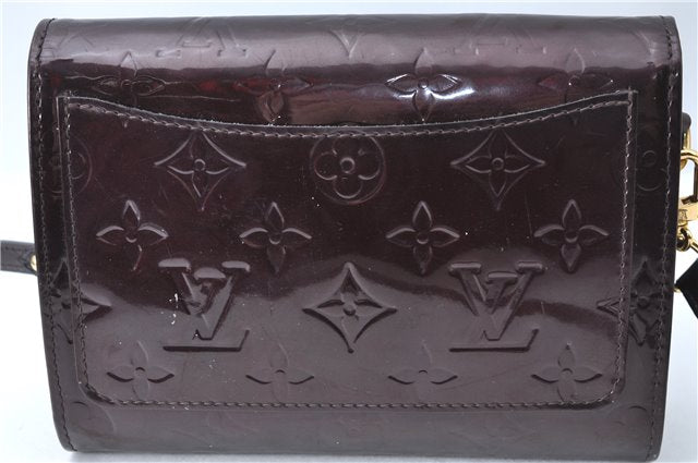 Auth Louis Vuitton Vernis Rossmore PM Shoulder Cross Bag M91546 Wine Red J1778