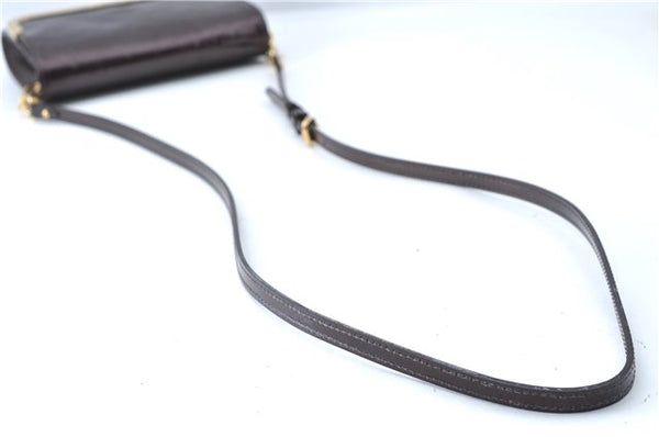 Auth Louis Vuitton Vernis Rossmore PM Shoulder Cross Bag M91546 Wine Red J1778