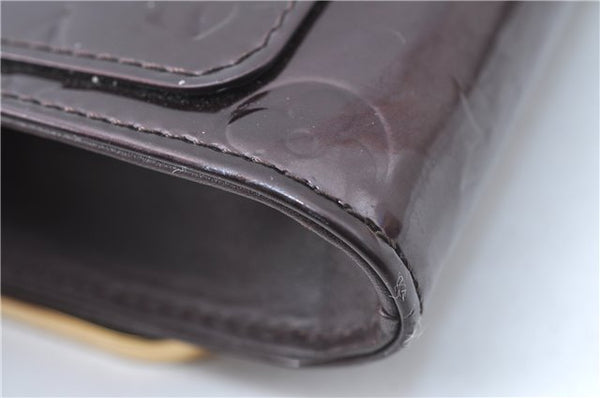 Auth Louis Vuitton Vernis Rossmore PM Shoulder Cross Bag M91546 Wine Red J1778