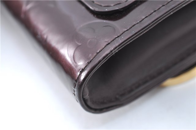 Auth Louis Vuitton Vernis Rossmore PM Shoulder Cross Bag M91546 Wine Red J1778