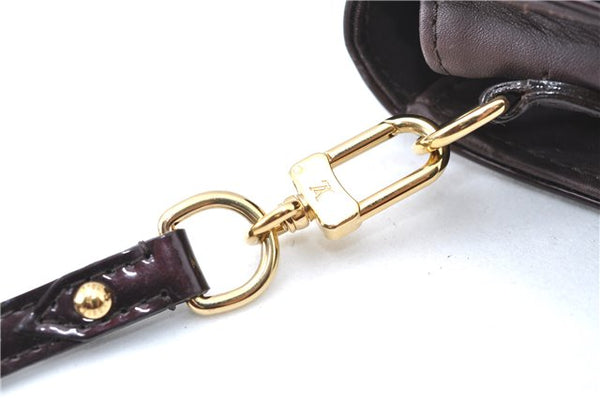 Auth Louis Vuitton Vernis Rossmore PM Shoulder Cross Bag M91546 Wine Red J1778