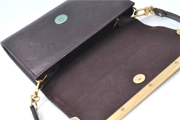 Auth Louis Vuitton Vernis Rossmore PM Shoulder Cross Bag M91546 Wine Red J1778