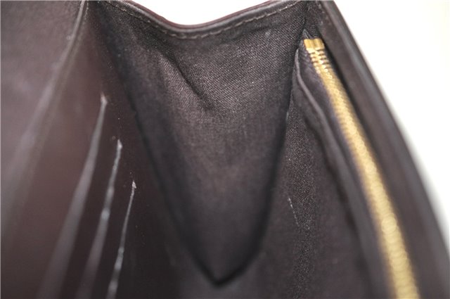 Auth Louis Vuitton Vernis Rossmore PM Shoulder Cross Bag M91546 Wine Red J1778