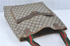 Auth GUCCI Web Sherry Line Shoulder Tote Bag Purse GG PVC Leather Brown J1780