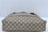 Auth GUCCI Web Sherry Line Shoulder Tote Bag Purse GG PVC Leather Brown J1780