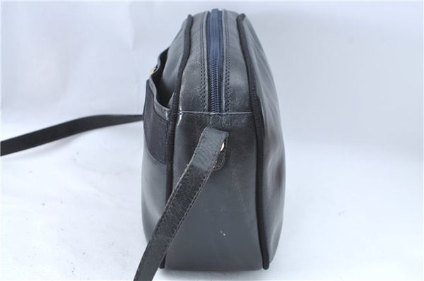 Auth Salvatore Ferragamo Vara Shoulder Cross Bag Purse Leather Navy Blue J1781