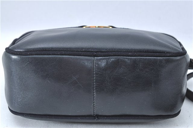 Auth Salvatore Ferragamo Vara Shoulder Cross Bag Purse Leather Navy Blue J1781