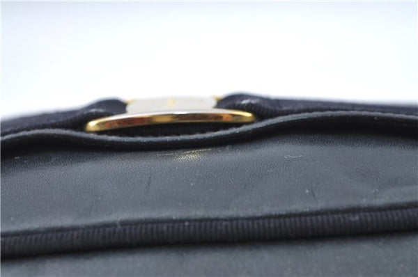 Auth Salvatore Ferragamo Vara Shoulder Cross Bag Purse Leather Navy Blue J1781