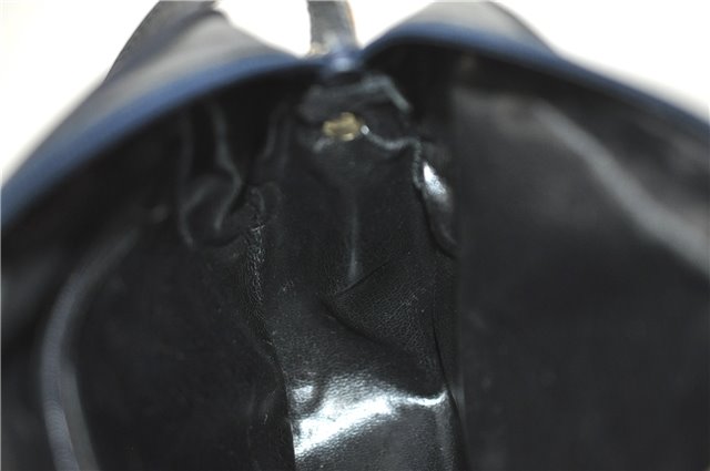 Auth Salvatore Ferragamo Vara Shoulder Cross Bag Purse Leather Navy Blue J1781