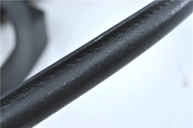 Authentic GUCCI Abbey Hand Tote Bag GG Canvas Leather 130734 Black J1783