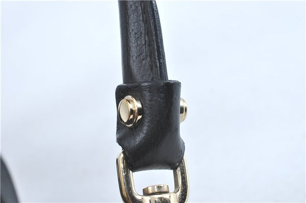 Authentic GUCCI Abbey Hand Tote Bag GG Canvas Leather 130734 Black J1783