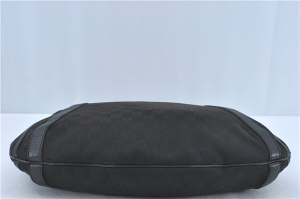 Authentic GUCCI Abbey Hand Tote Bag GG Canvas Leather 130734 Black J1783