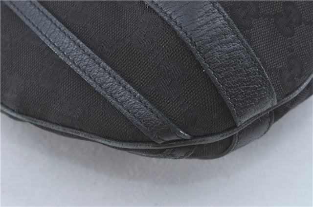 Authentic GUCCI Abbey Hand Tote Bag GG Canvas Leather 130734 Black J1783