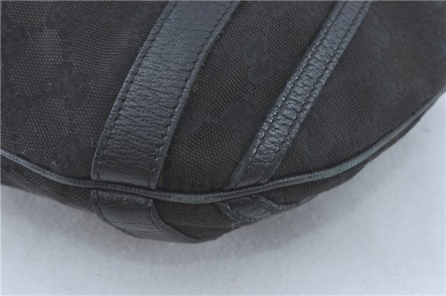 Authentic GUCCI Abbey Hand Tote Bag GG Canvas Leather 130734 Black J1783