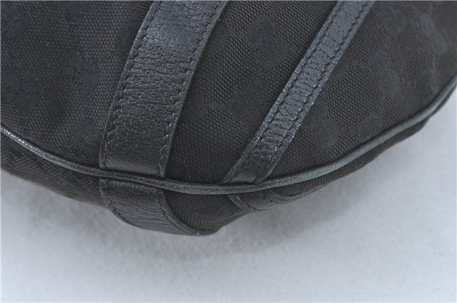 Authentic GUCCI Abbey Hand Tote Bag GG Canvas Leather 130734 Black J1783