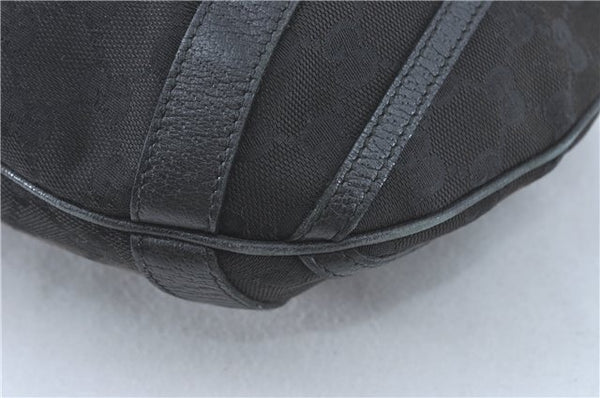 Authentic GUCCI Abbey Hand Tote Bag GG Canvas Leather 130734 Black J1783