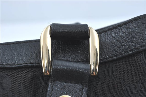 Authentic GUCCI Abbey Hand Tote Bag GG Canvas Leather 130734 Black J1783