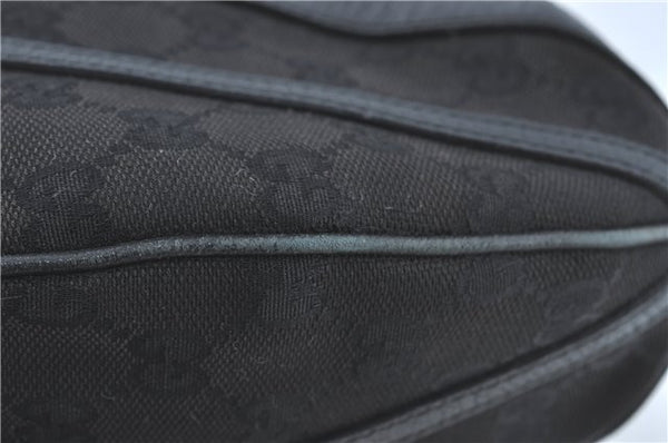 Authentic GUCCI Abbey Hand Tote Bag GG Canvas Leather 130734 Black J1783