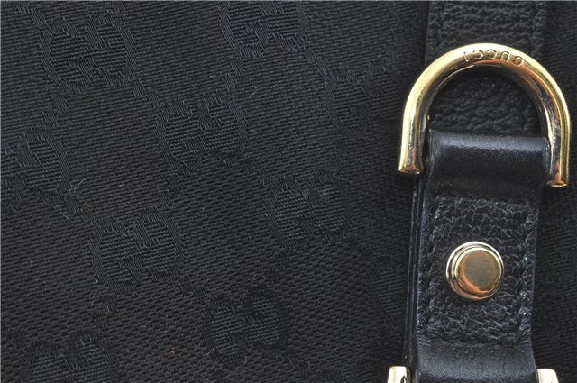 Authentic GUCCI Abbey Hand Tote Bag GG Canvas Leather 130734 Black J1783