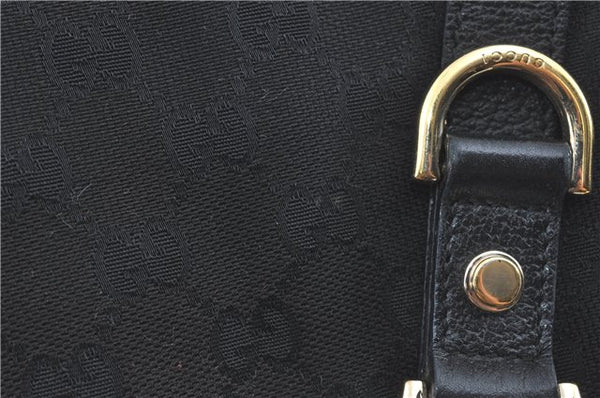 Authentic GUCCI Abbey Hand Tote Bag GG Canvas Leather 130734 Black J1783