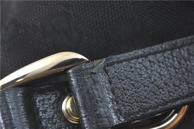 Authentic GUCCI Abbey Hand Tote Bag GG Canvas Leather 130734 Black J1783