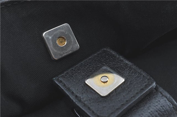 Authentic GUCCI Abbey Hand Tote Bag GG Canvas Leather 130734 Black J1783