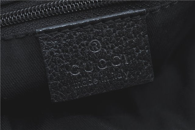 Authentic GUCCI Abbey Hand Tote Bag GG Canvas Leather 130734 Black J1783