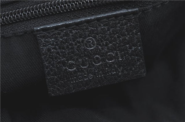 Authentic GUCCI Abbey Hand Tote Bag GG Canvas Leather 130734 Black J1783