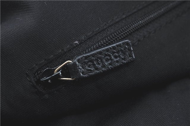 Authentic GUCCI Abbey Hand Tote Bag GG Canvas Leather 130734 Black J1783