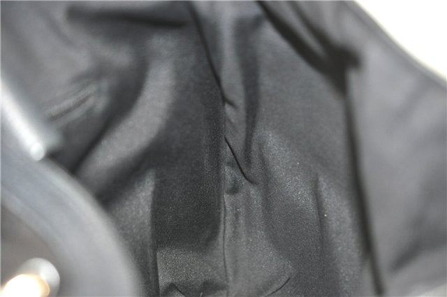 Authentic GUCCI Abbey Hand Tote Bag GG Canvas Leather 130734 Black J1783