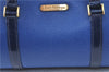 Authentic Burberrys Vintage Leather Hand Bag Purse Blue J1784