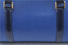 Authentic Burberrys Vintage Leather Hand Bag Purse Blue J1784