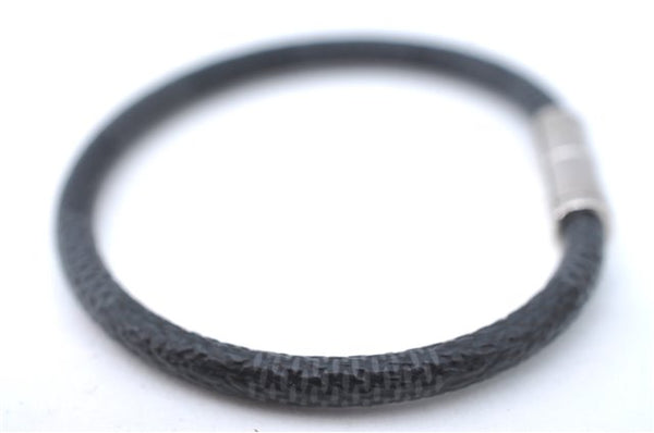 Authentic Louis Vuitton Damier Graphite Bracelet Keepit Black M6140E LV J1785