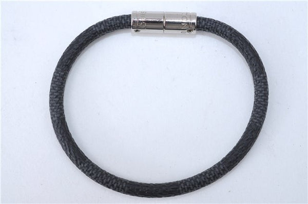 Authentic Louis Vuitton Damier Graphite Bracelet Keepit Black M6140E LV J1785