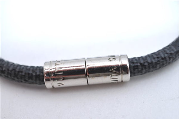 Authentic Louis Vuitton Damier Graphite Bracelet Keepit Black M6140E LV J1785
